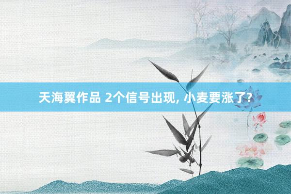 天海翼作品 2个信号出现， 小麦要涨了?