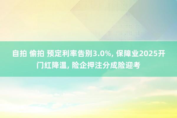 自拍 偷拍 预定利率告别3.0%， 保障业2025开门红降温， 险企押注分成险迎考
