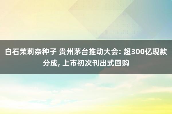 白石茉莉奈种子 贵州茅台推动大会: 超300亿现款分成， 上市初次刊出式回购