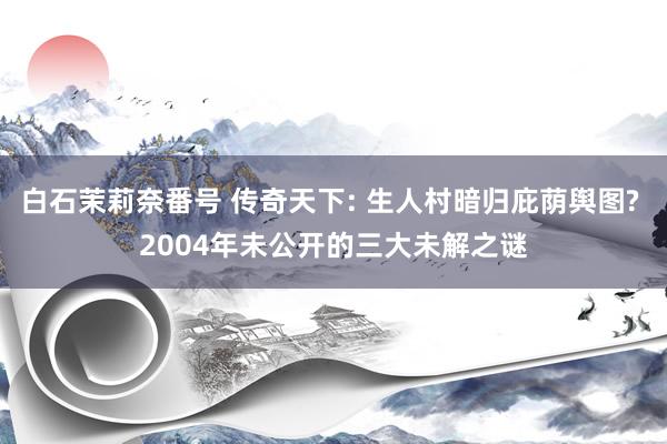 白石茉莉奈番号 传奇天下: 生人村暗归庇荫舆图? 2004年未公开的三大未解之谜